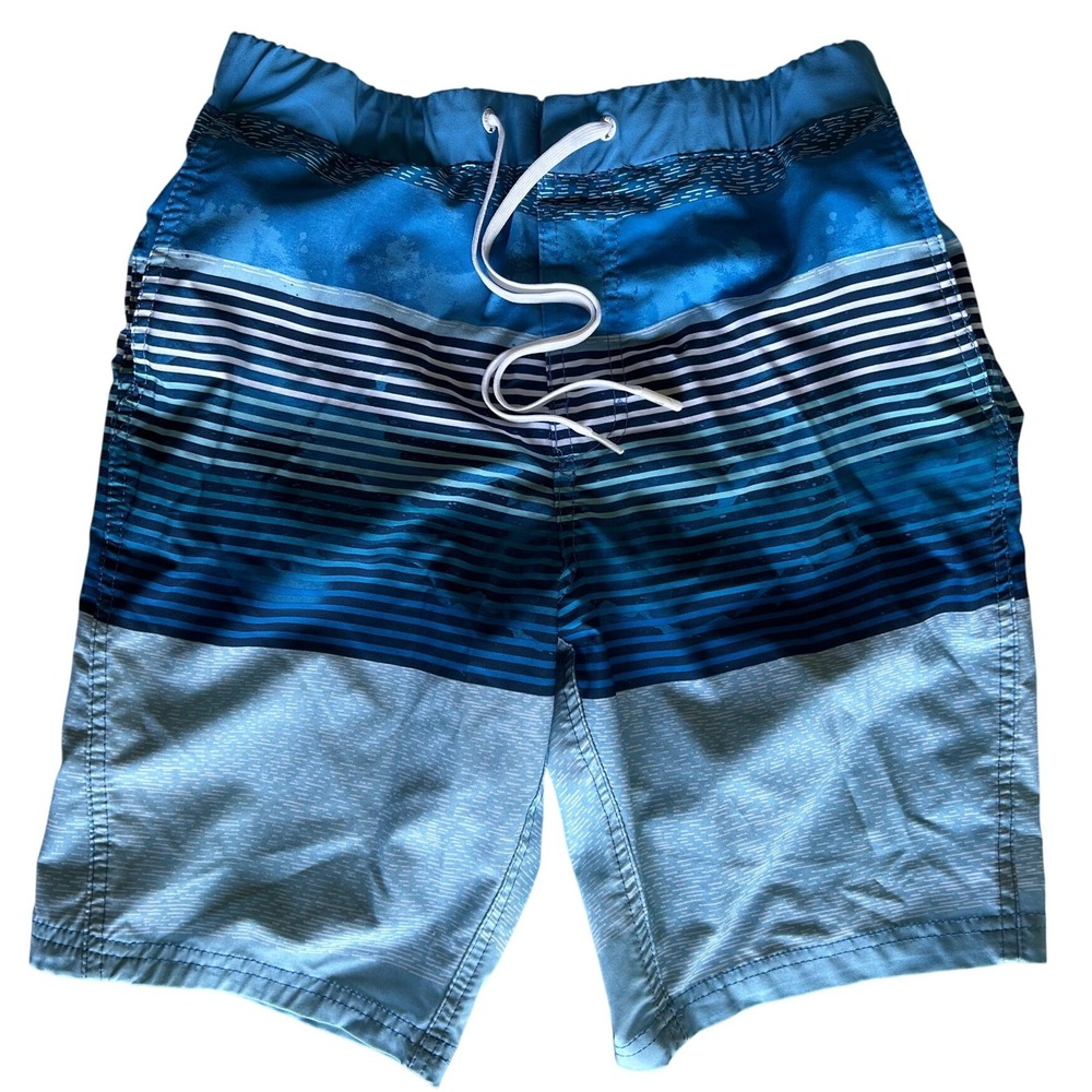 ZeroXposur Mens Blue Striped Board Shorts Swim Trunks Pockets Size Small